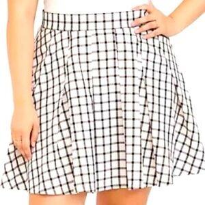 Torrid Black and White Checkered Skater Skirt